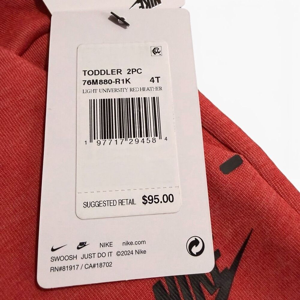 Nike 2-Piece Tech Fleece Full Zip Hoody Pants Jogger Set Toddler size 4T New (a) - Picture 11 of 11